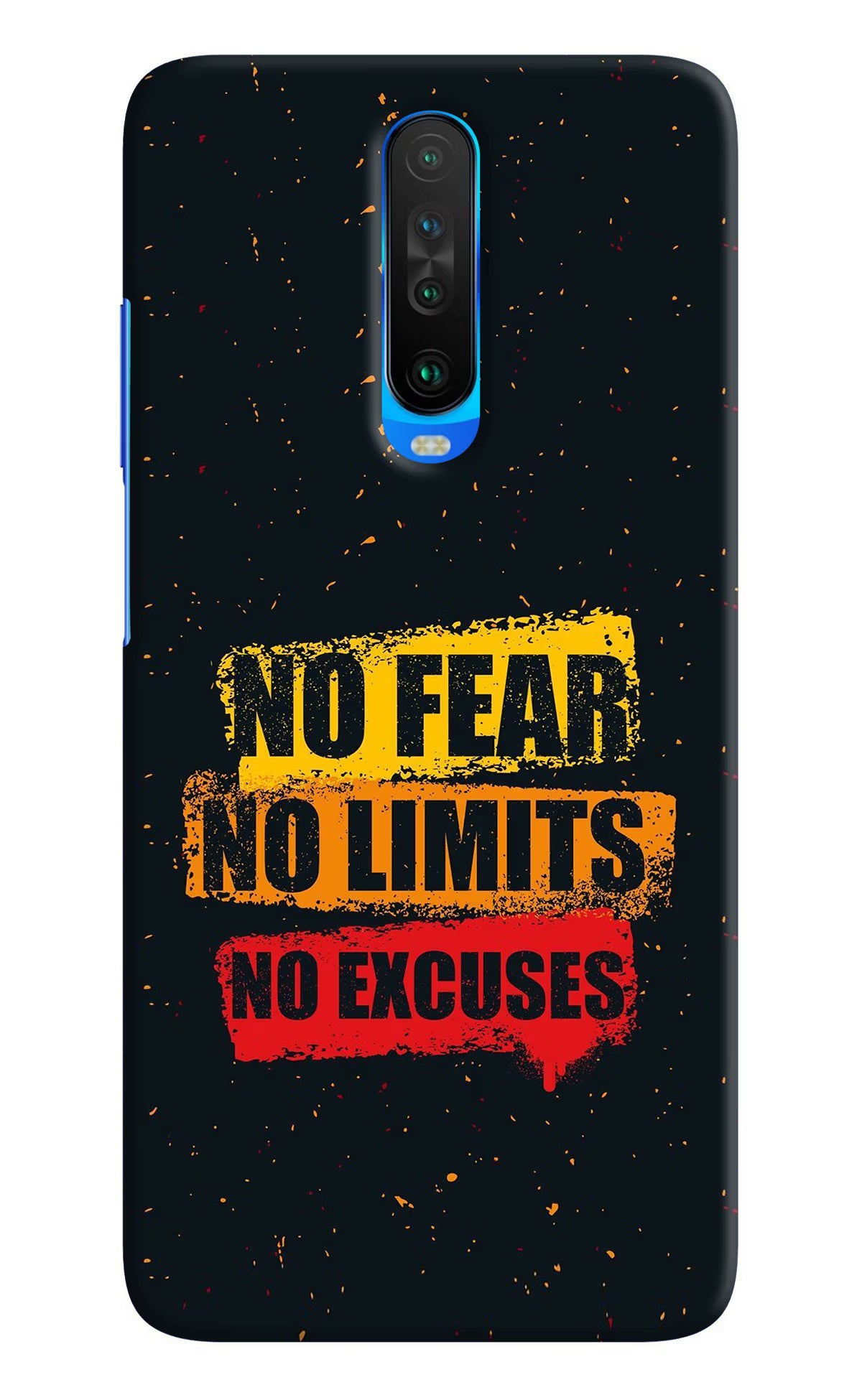 No Fear No Limits No Excuse Poco X2 Hard Case Back Cover by Casekaro