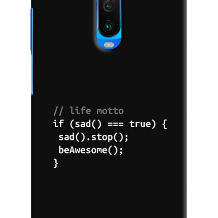 Life Motto Code Poco X2 Hard Case Back Cover by Casekaro