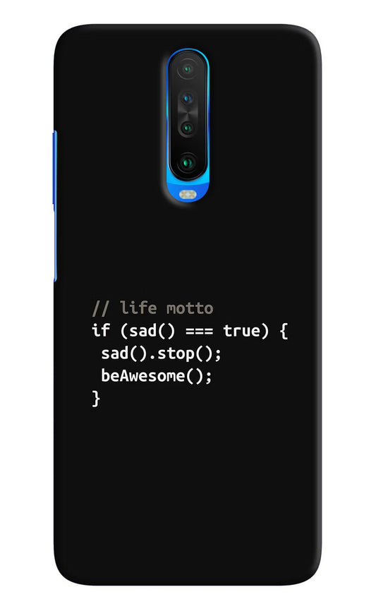 Life Motto Code Poco X2 Hard Case Back Cover by Casekaro