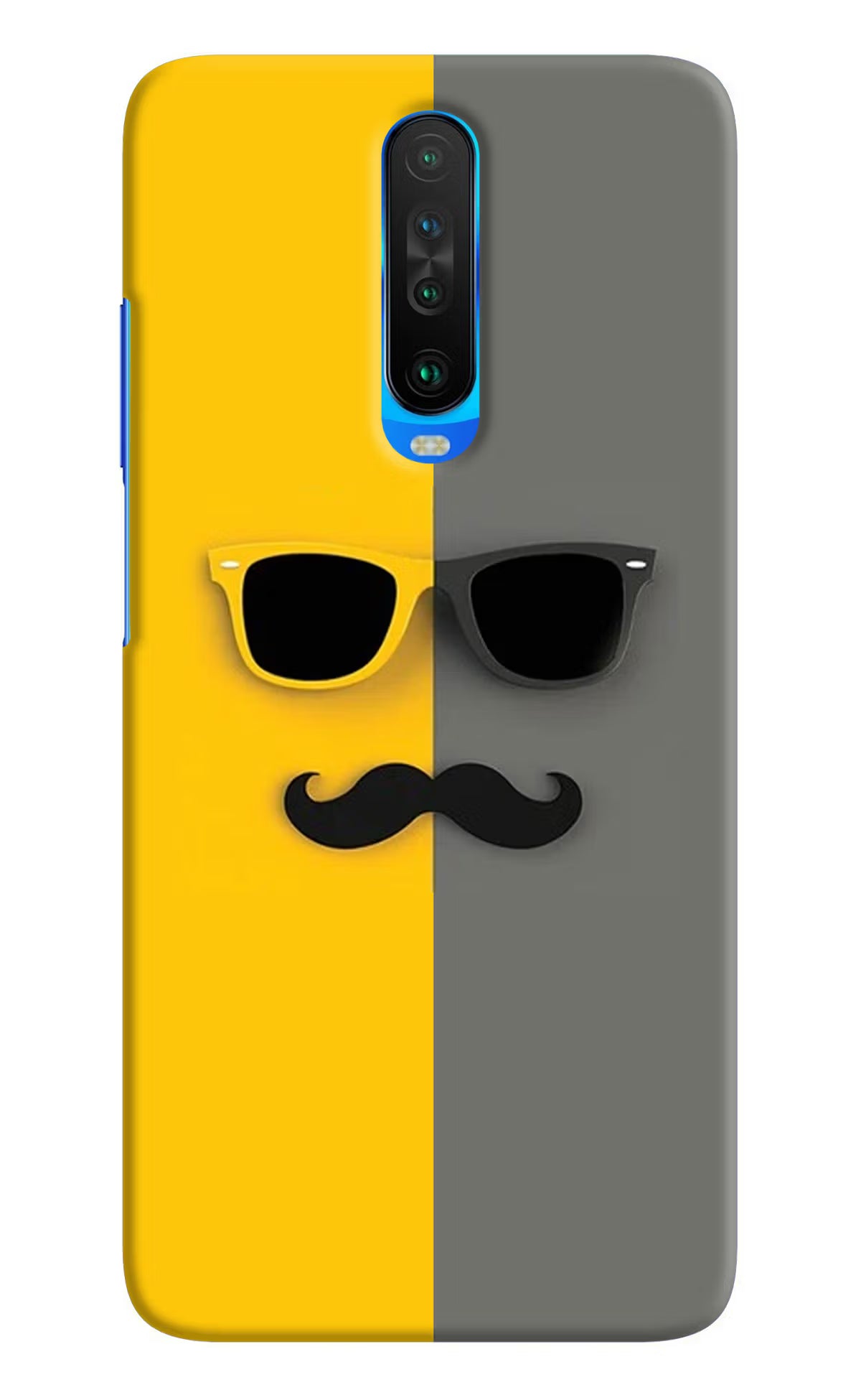 Sunglasses with Mustache Poco X2 Hard Case Back Cover by Casekaro