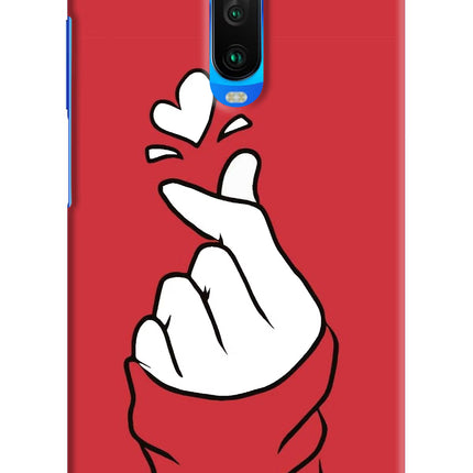 Korean Love Sign Poco X2 Hard Case Back Cover by Casekaro
