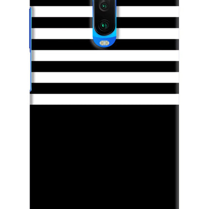 Black and White Print Poco X2 Hard Case Back Cover by Casekaro