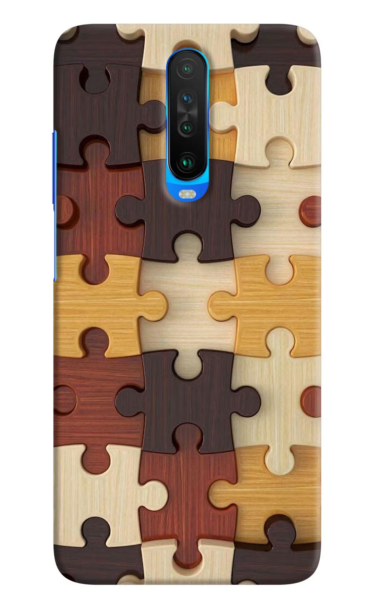 Wooden Puzzle Poco X2 Hard Case Back Cover by Casekaro