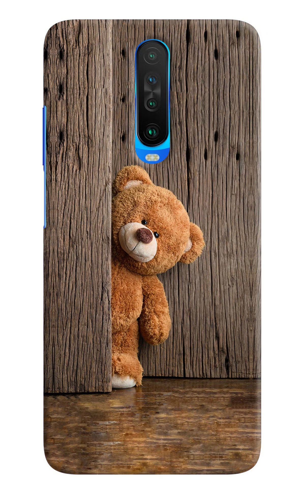 Teddy Wooden Poco X2 Hard Case Back Cover by Casekaro