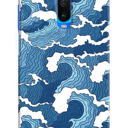 Blue Waves Poco X2 Hard Case Back Cover by Casekaro