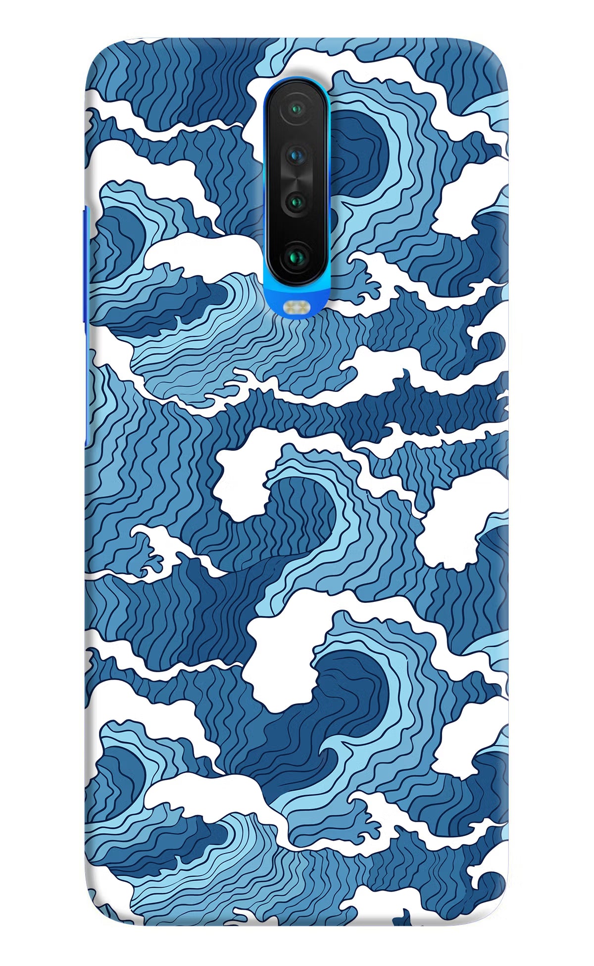 Blue Waves Poco X2 Hard Case Back Cover by Casekaro