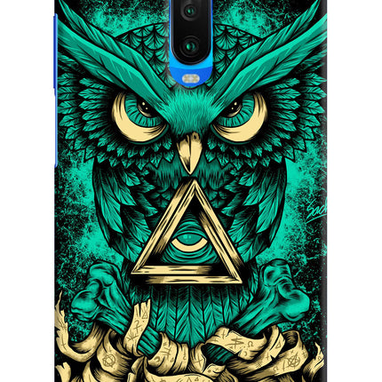 Green Owl Poco X2 Hard Case Back Cover by Casekaro