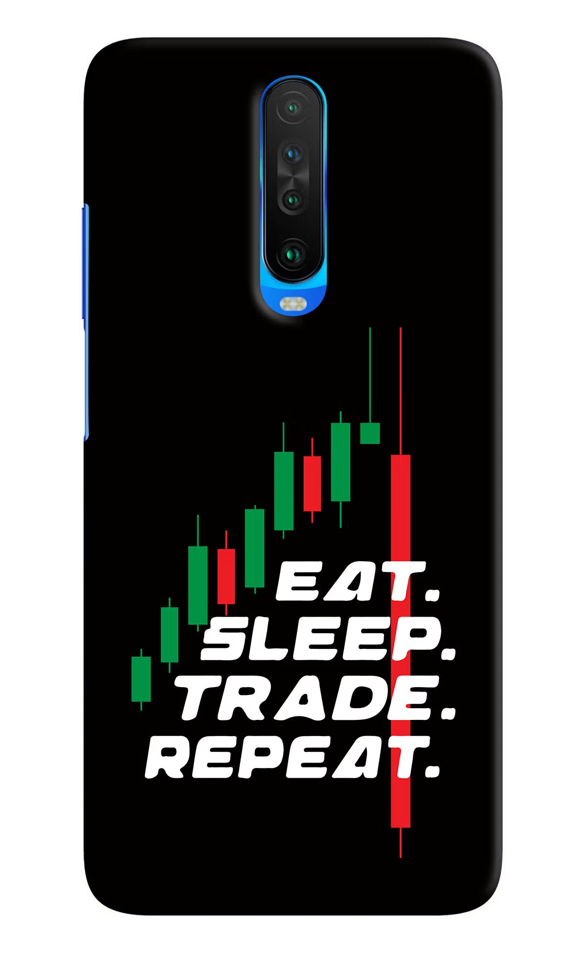 Eat Sleep Trade Repeat Poco X2 Hard Case Back Cover by Casekaro