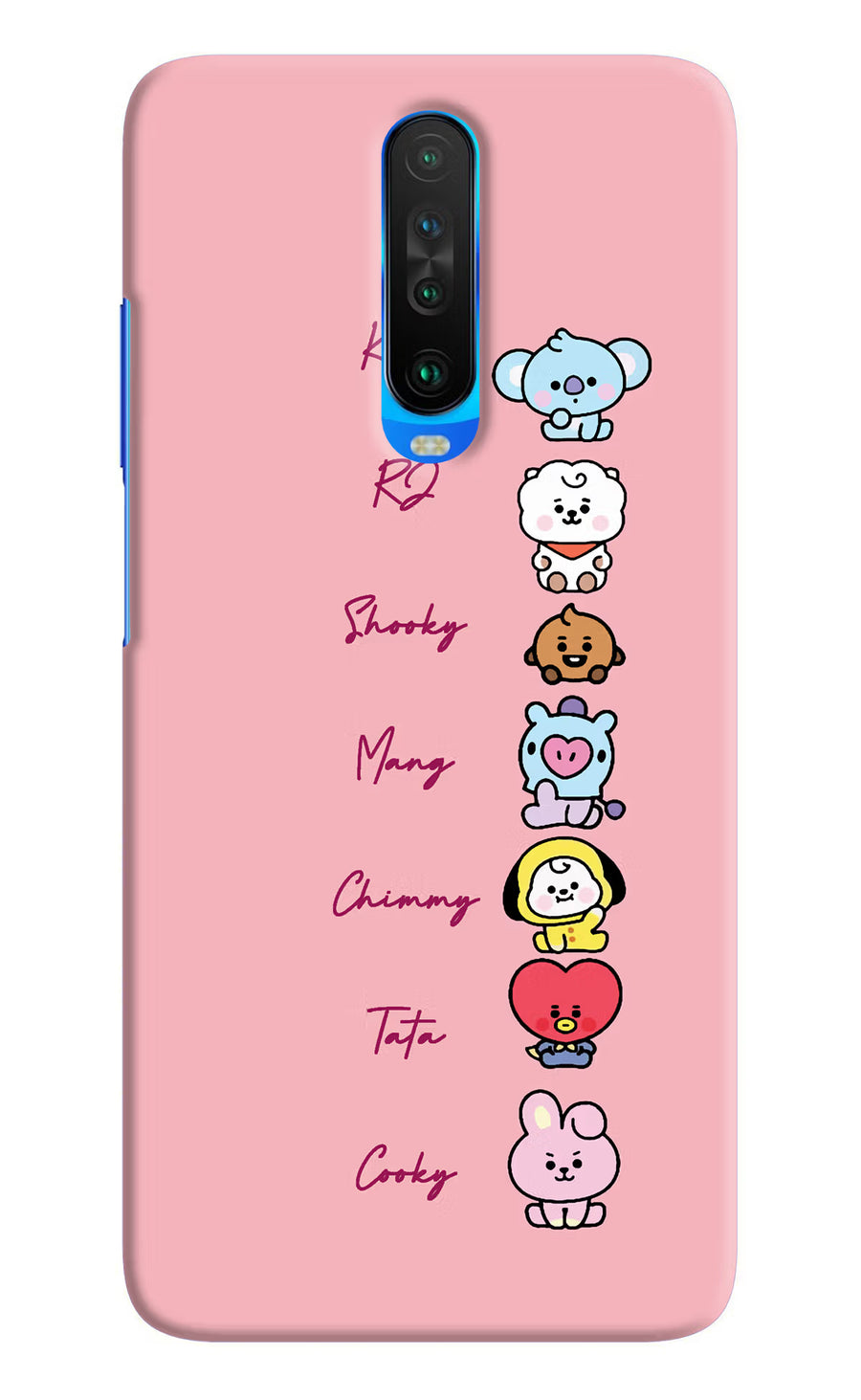 BTS names Poco X2 Back Cover, Hard case