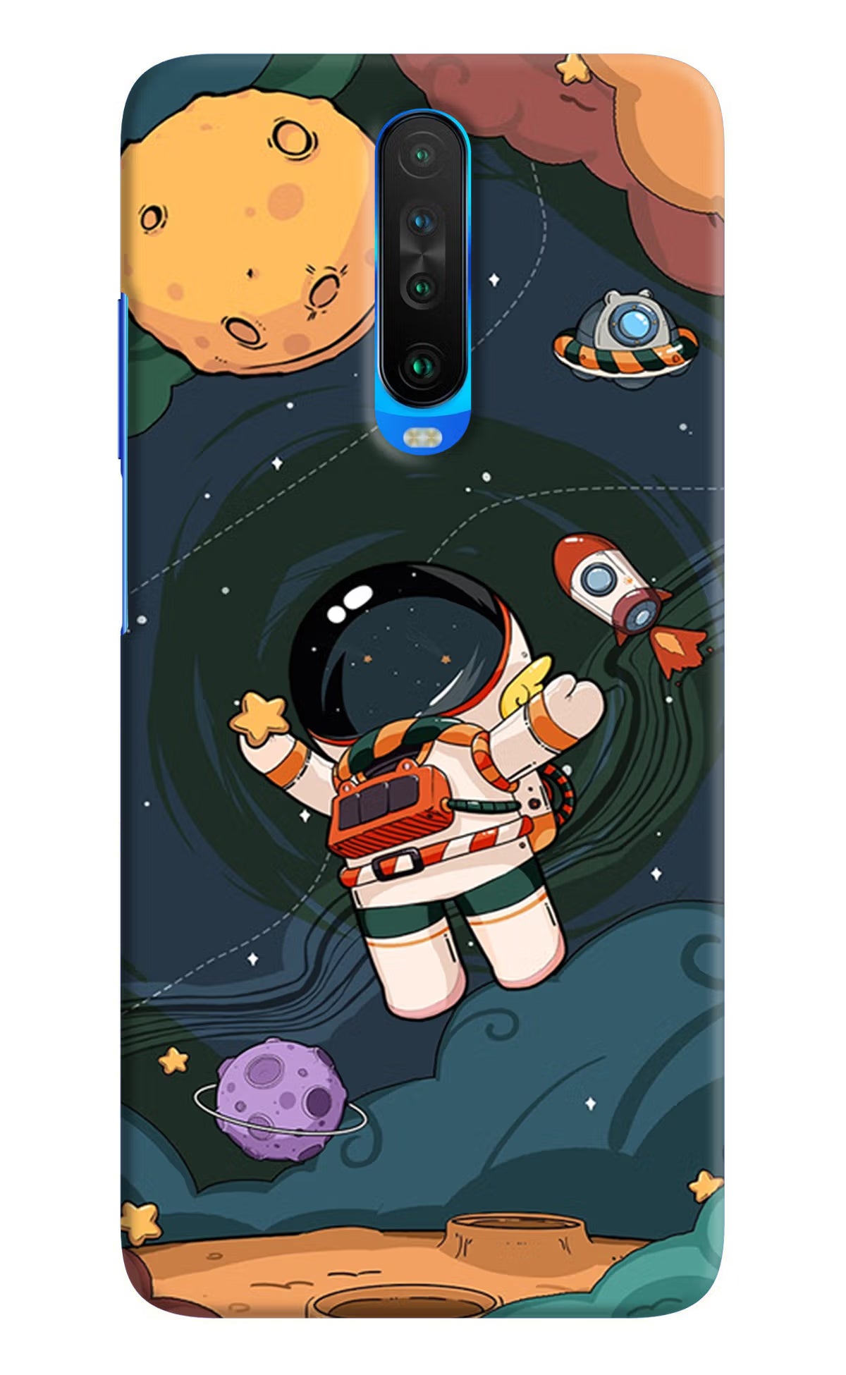 Cartoon Astronaut Poco X2 Hard Case Back Cover by Casekaro