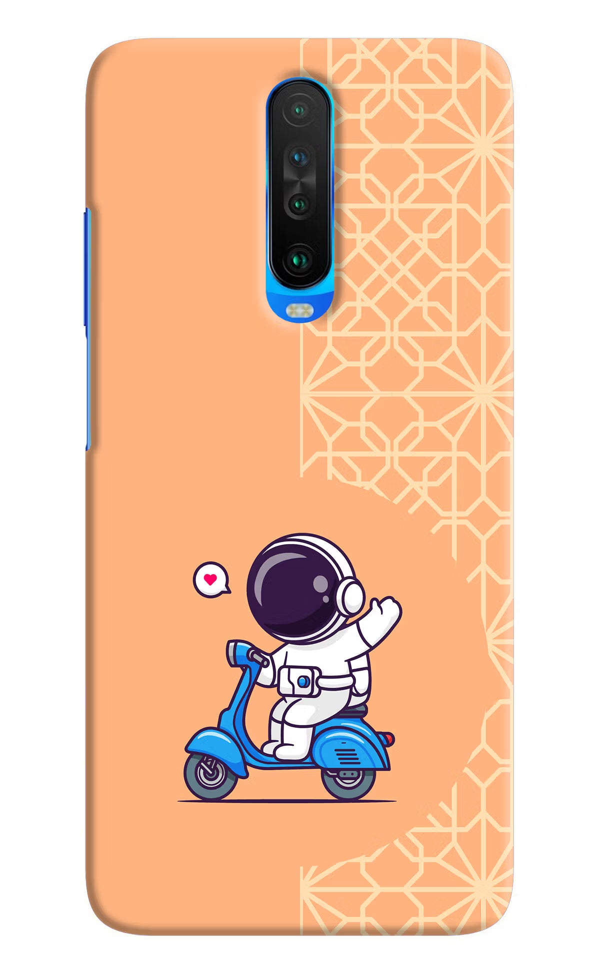 Cute Astronaut Riding Poco X2 Hard Case Back Cover by Casekaro