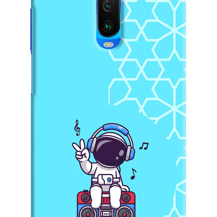 Cute Astronaut Chilling Poco X2 Hard Case Back Cover by Casekaro