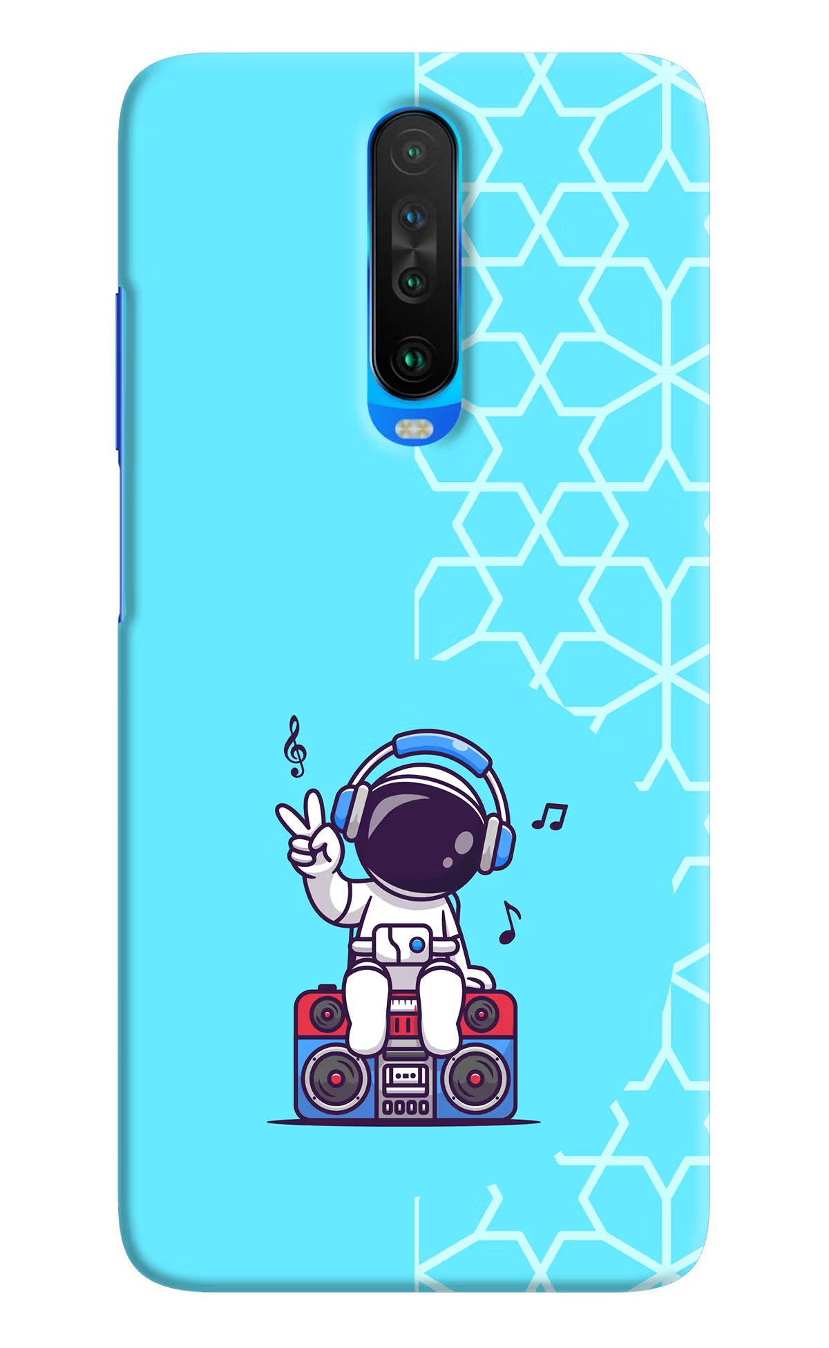 Cute Astronaut Chilling Poco X2 Hard Case Back Cover by Casekaro