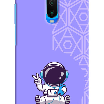 Cute Astronaut Chilling Poco X2 Hard Case Back Cover by Casekaro