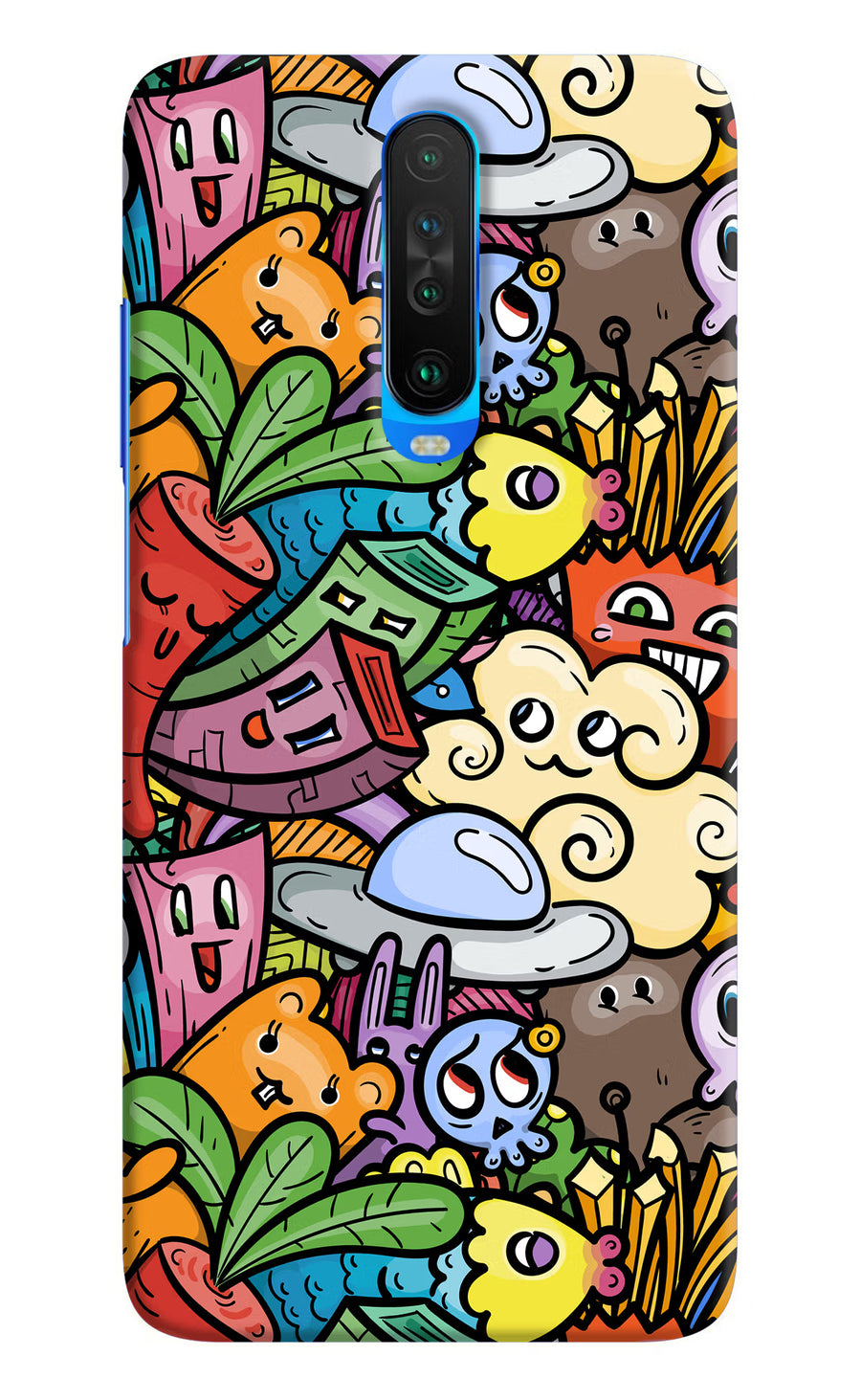 Veggie Doodle Poco X2 Back Cover, Hard case