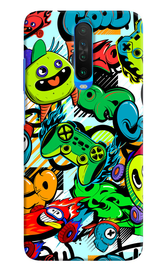 Game Doodle Poco X2 Hard Case Back Cover by Casekaro