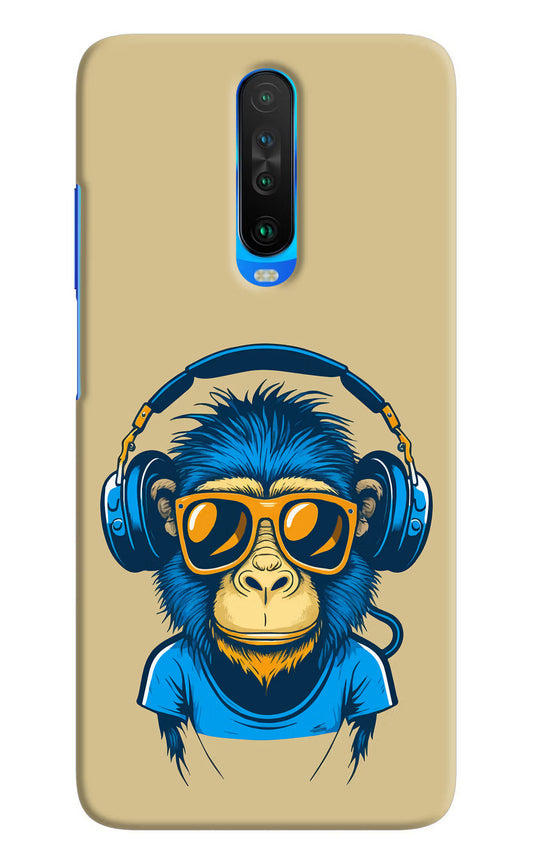 Monkey Headphone Poco X2 Hard Case Back Cover by Casekaro