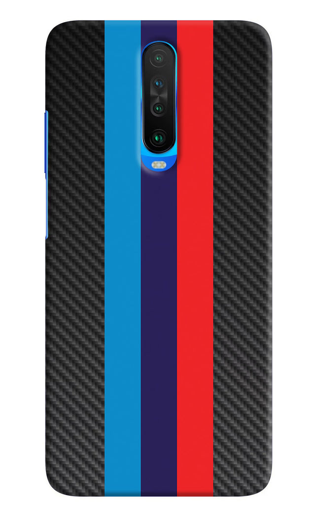 BMW Stripes Pattern Poco X2 Hard Case Back Cover by Casekaro