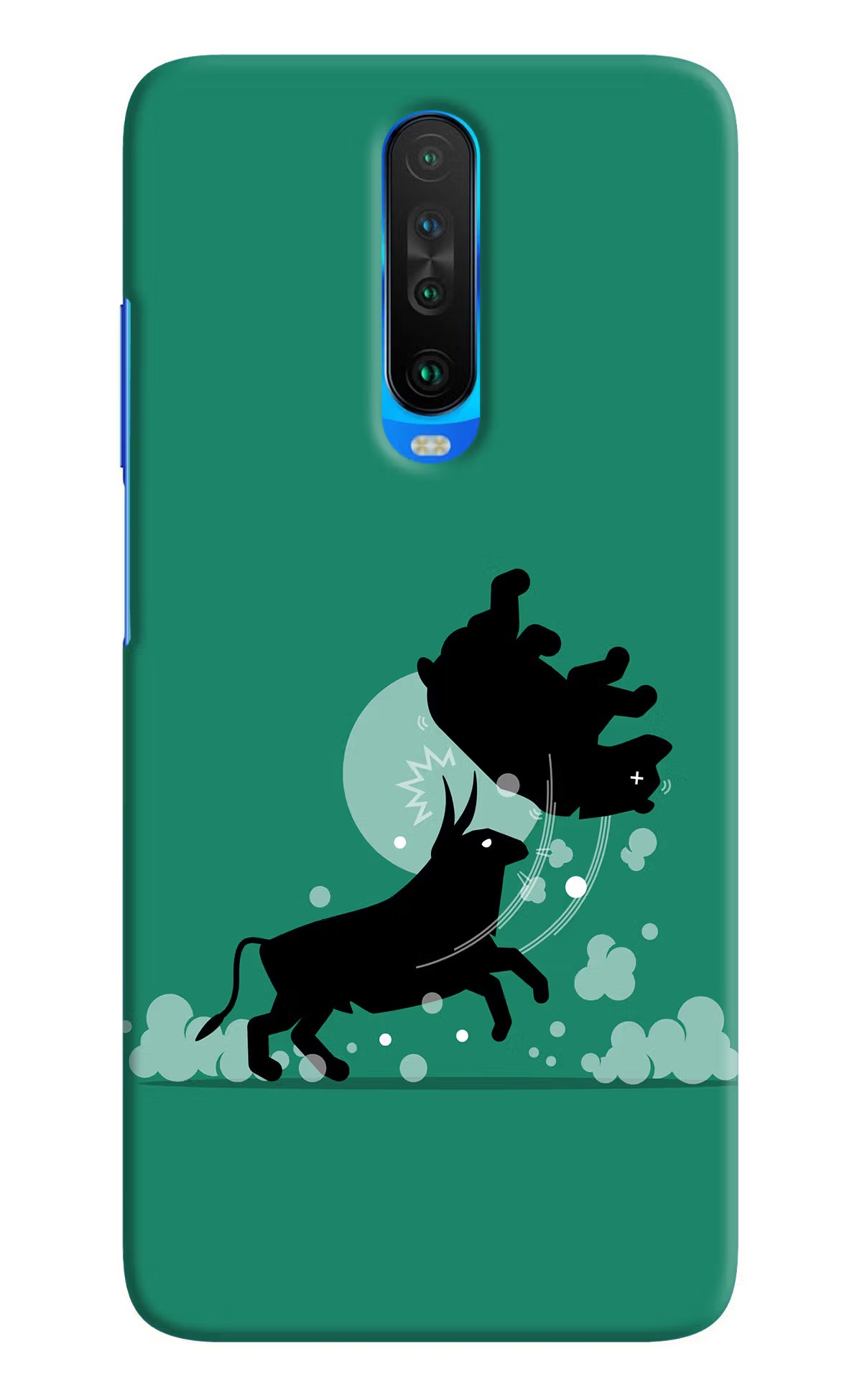 Bull Conqueror Poco X2 Hard Case Back Cover by Casekaro