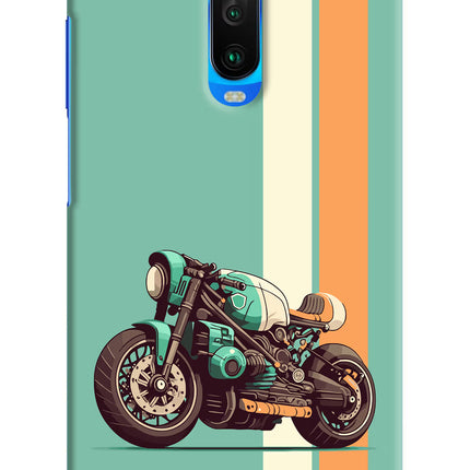 Striped Moto Drift Poco X2 Hard Case Back Cover by Casekaro