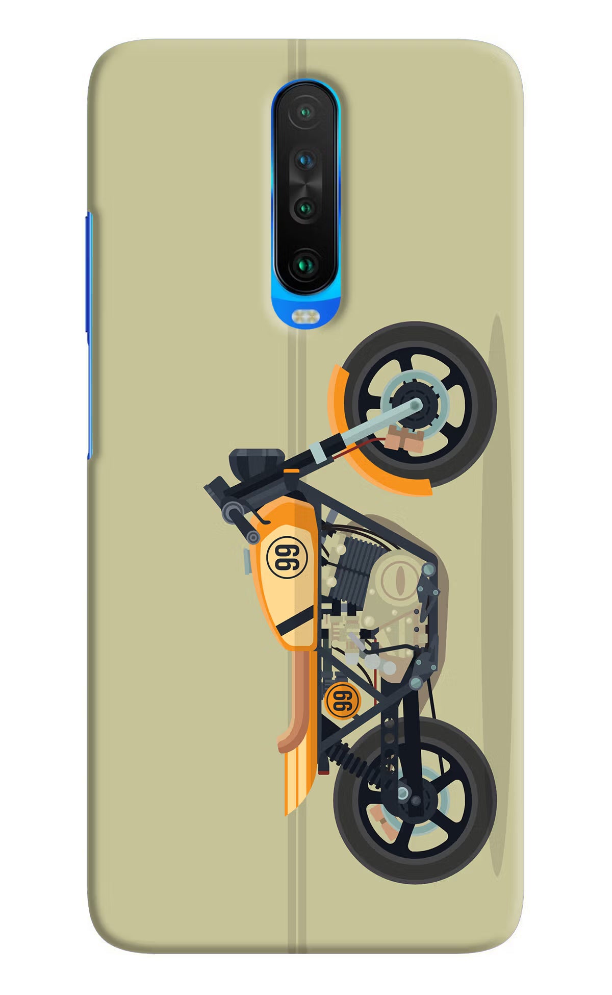 Vertical Speedster Poco X2 Hard Case Back Cover by Casekaro