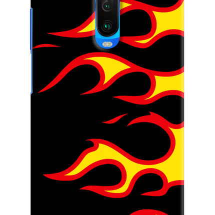 Side Sweep Flames Poco X2 Hard Case Back Cover by Casekaro