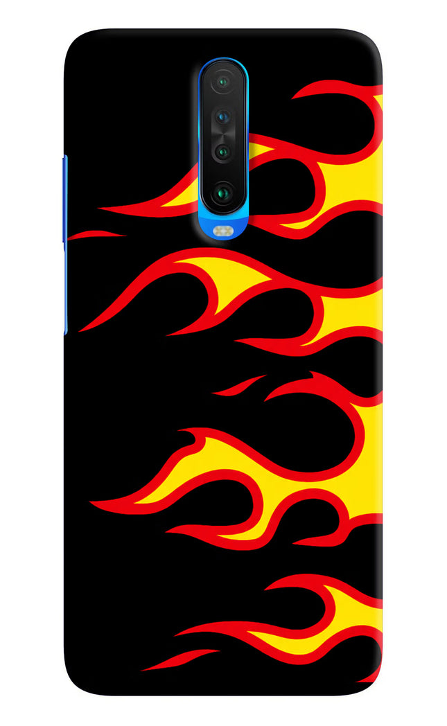 Side Sweep Flames Poco X2 Hard Case Back Cover by Casekaro