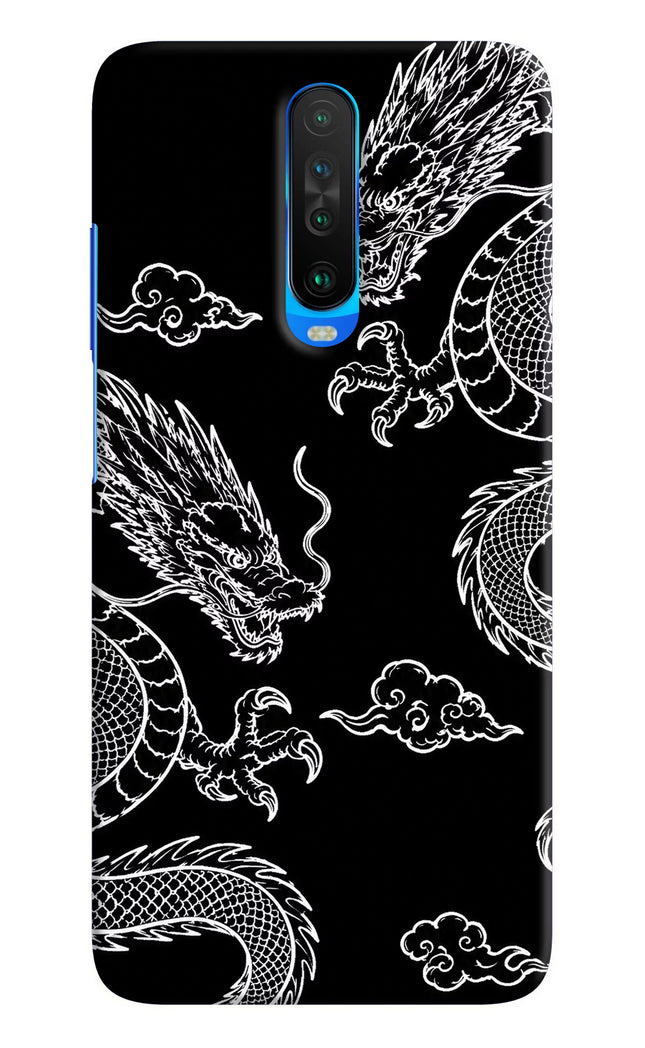Twin Dragons Poco X2 Hard Case Back Cover by Casekaro