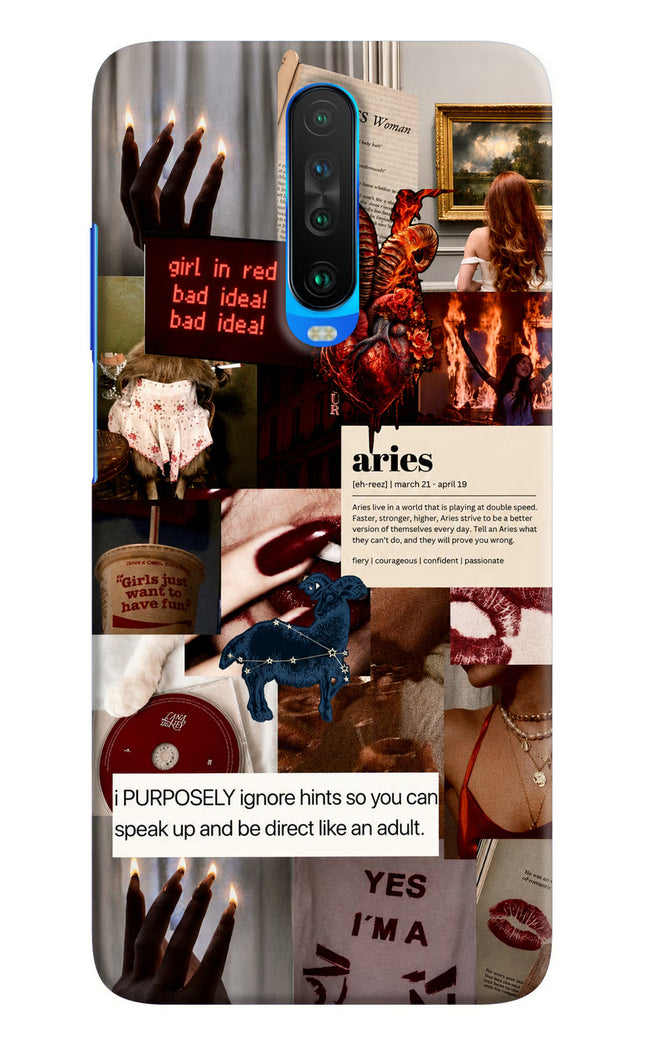 Zodiac Aries Poco X2 Hard Case Back Cover by Casekaro
