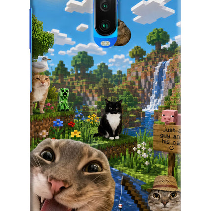 Minecraft Cat Chaos Poco X2 Hard Case Back Cover by Casekaro