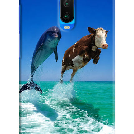 Dolphin vs Cow Poco X2 Hard Case Back Cover by Casekaro