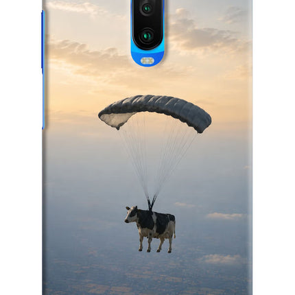 Skydiving Cow Poco X2 Hard Case Back Cover by Casekaro