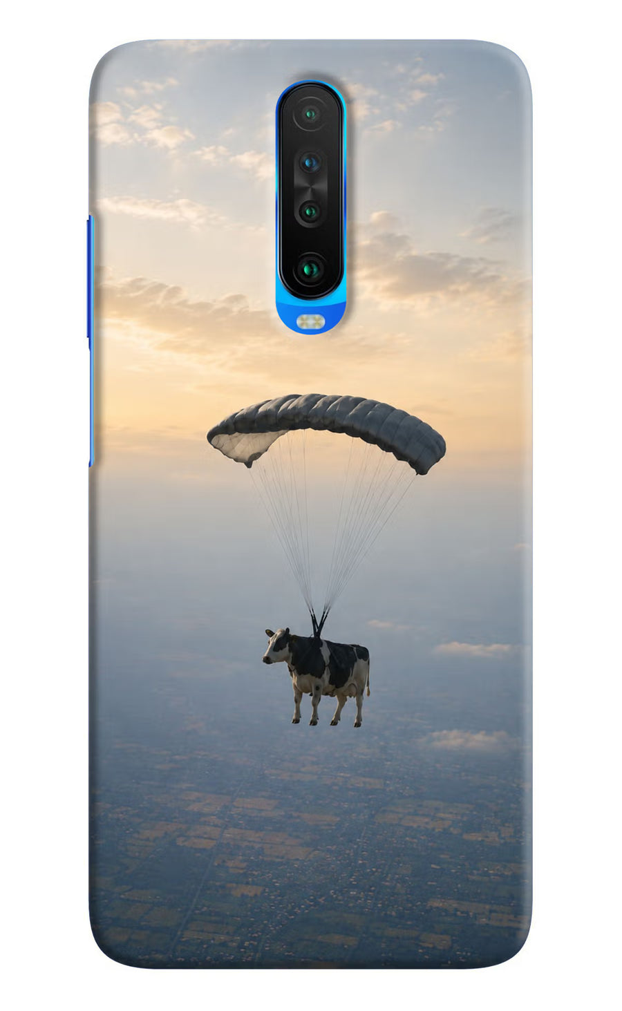 Skydiving Cow Poco X2 Back Cover, Hard case