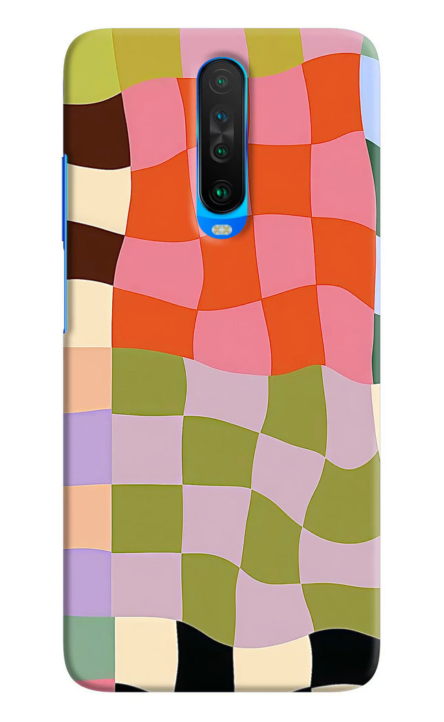 Wavy Grid Poco X2 Hard Case Back Cover by Casekaro