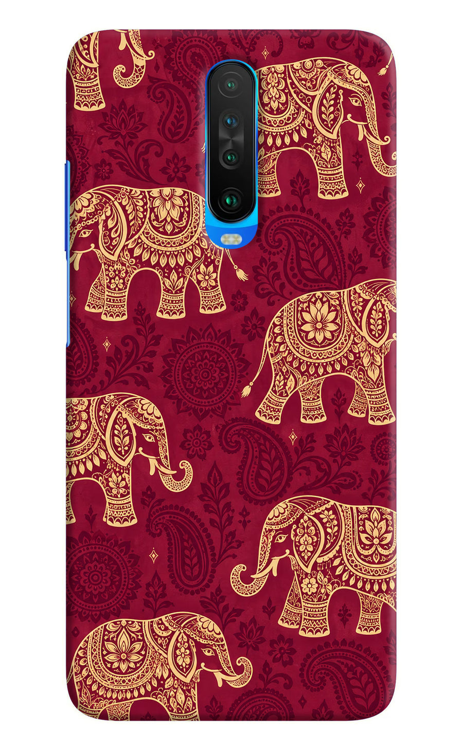 Maroon Elephant Poco X2 Back Cover, Hard case