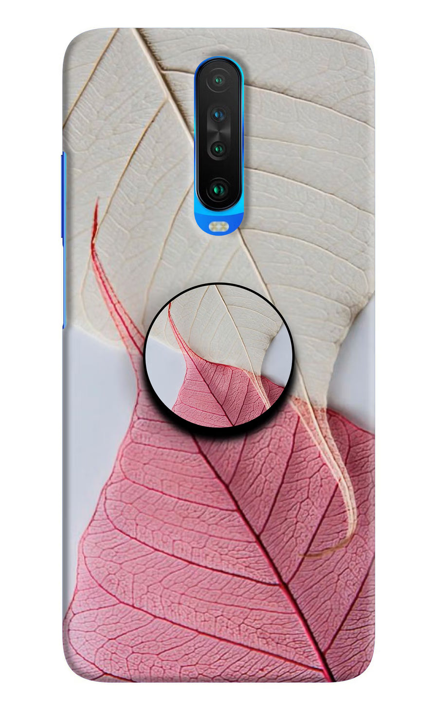 White Pink Leaf Poco X2 Pop Case, Hard case