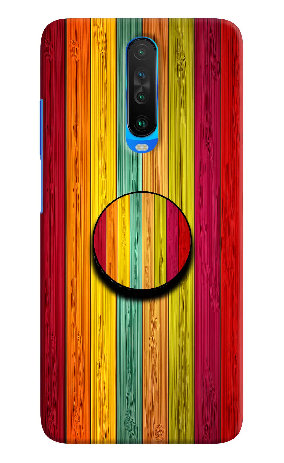 Multicolor Wooden Poco X2 Pop Case by Casekaro