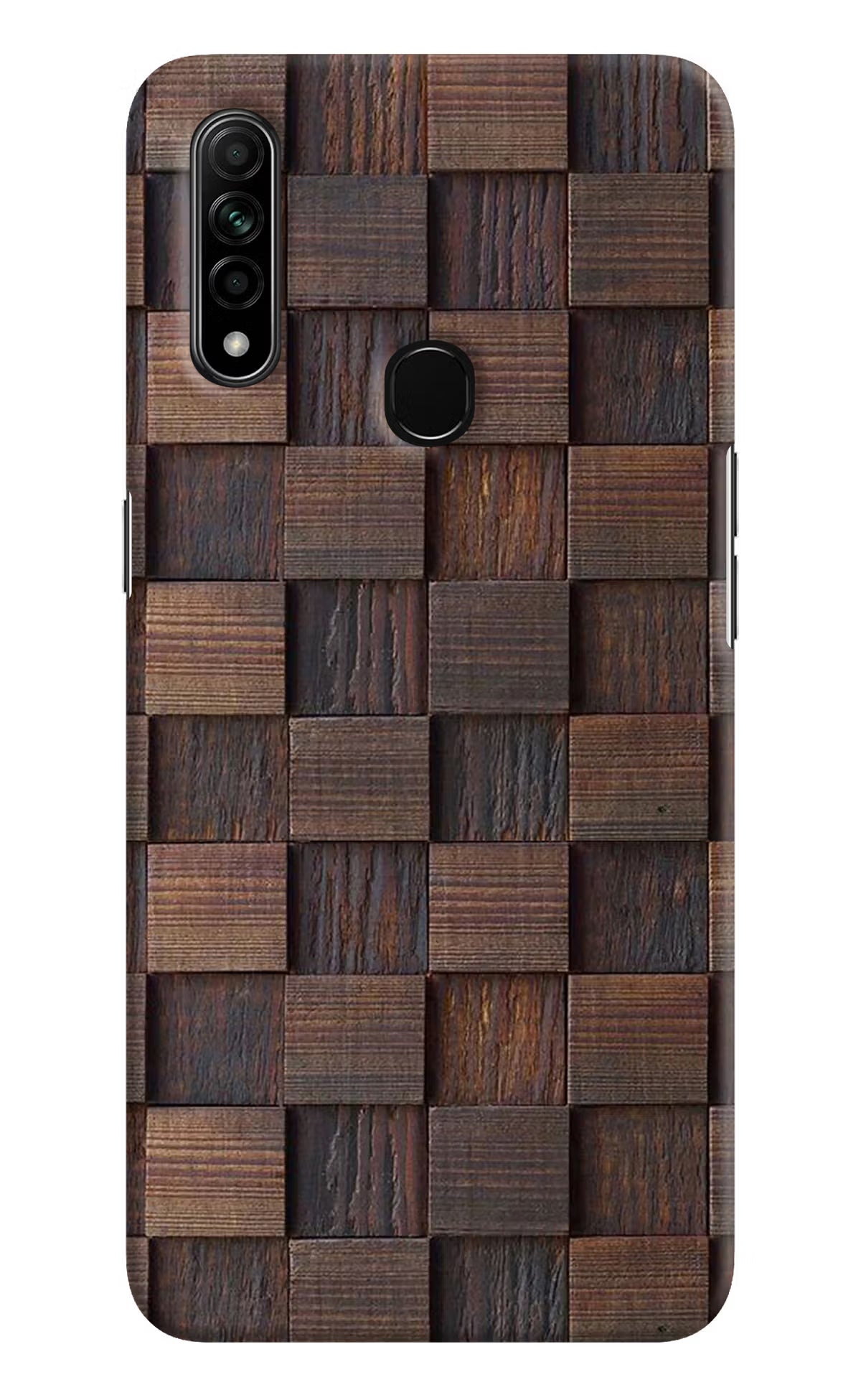 Wooden Cube Design Oppo A31 Hard Case Back Cover by Casekaro
