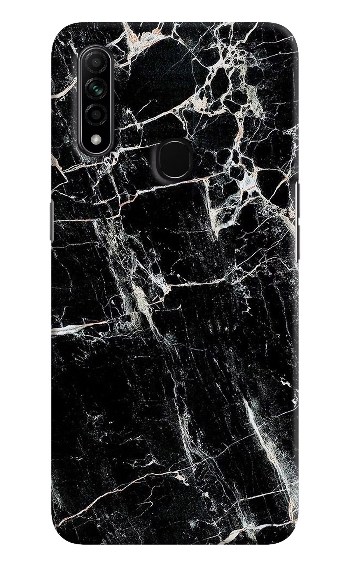 Black Marble Texture Oppo A31 Hard Case Back Cover by Casekaro