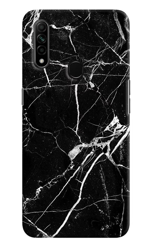 Black Marble Pattern Oppo A31 Hard Case Back Cover by Casekaro