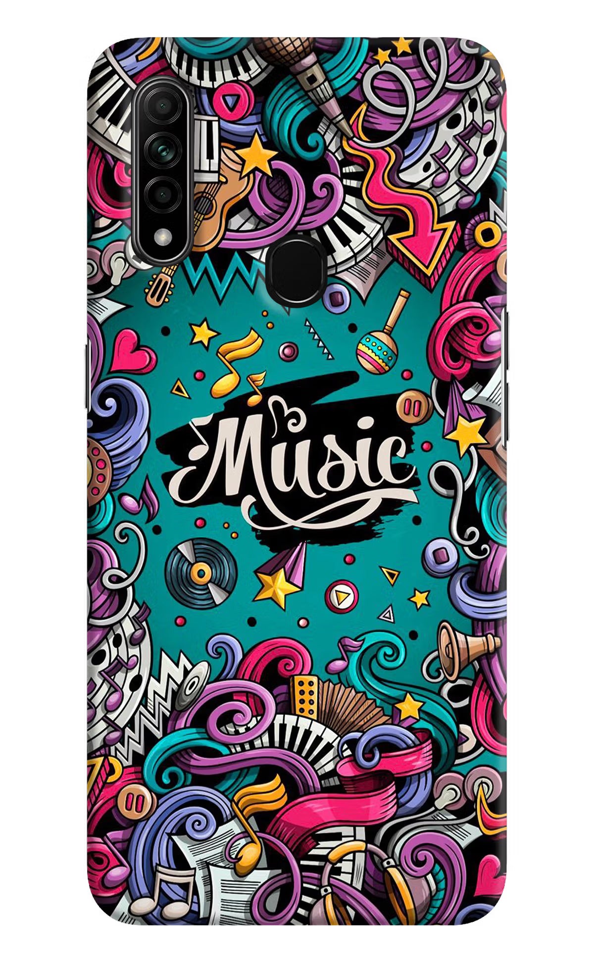 Music Graffiti Oppo A31 Hard Case Back Cover by Casekaro
