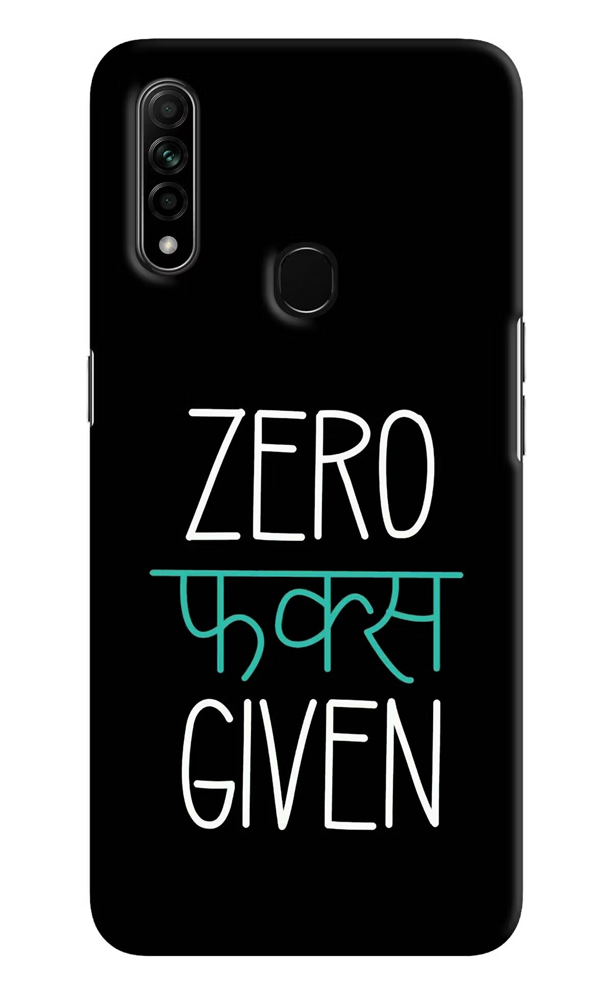 Zero Fucks Given Oppo A31 Hard Case Back Cover by Casekaro