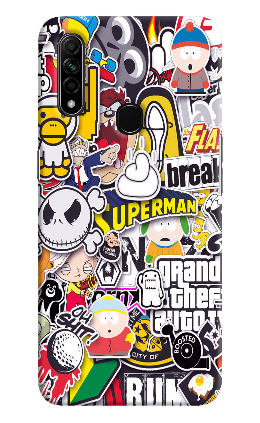 Sticker Bomb Oppo A31 Back Cover, Hard case