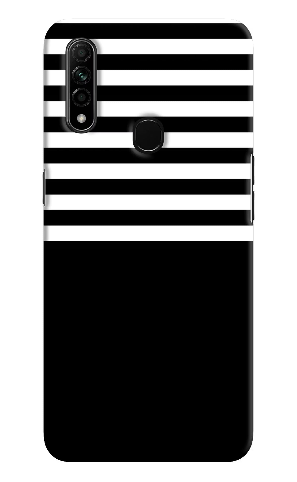 Black and White Print Oppo A31 Hard Case Back Cover by Casekaro