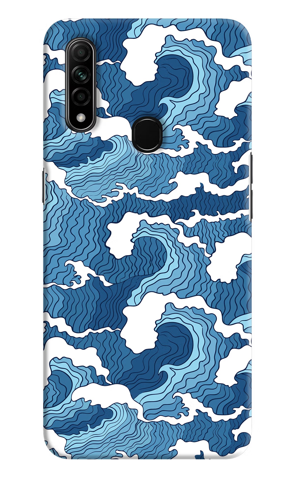 Blue Waves Oppo A31 Hard Case Back Cover by Casekaro
