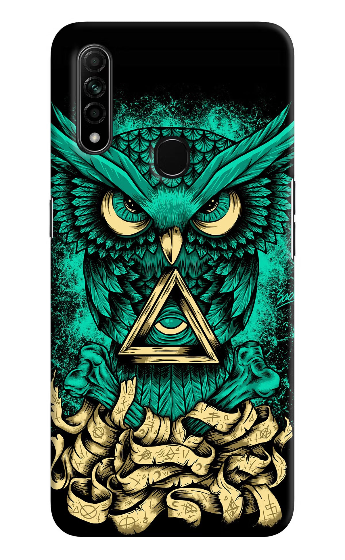 Green Owl Oppo A31 Hard Case Back Cover by Casekaro