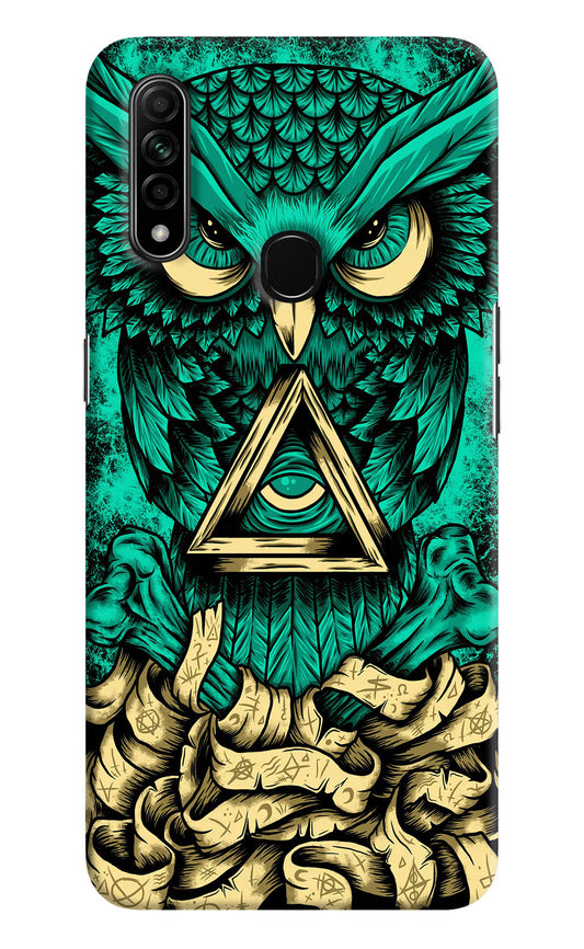 Green Owl Oppo A31 Hard Case Back Cover by Casekaro