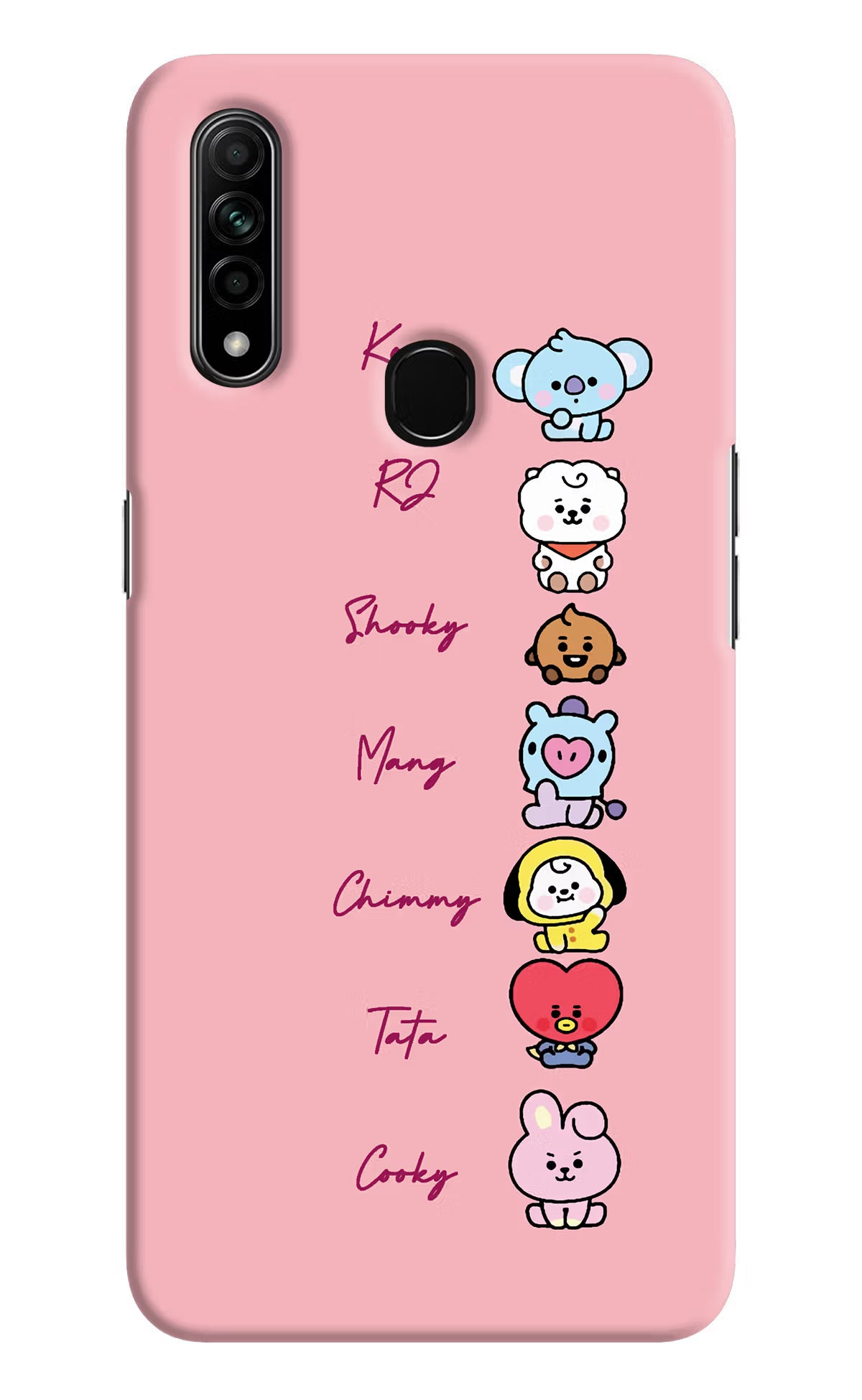 BTS names Oppo A31 Hard Case Back Cover by Casekaro