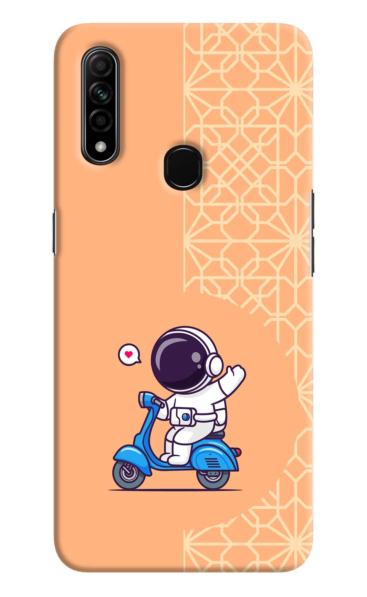 Cute Astronaut Riding Oppo A31 Hard Case Back Cover by Casekaro