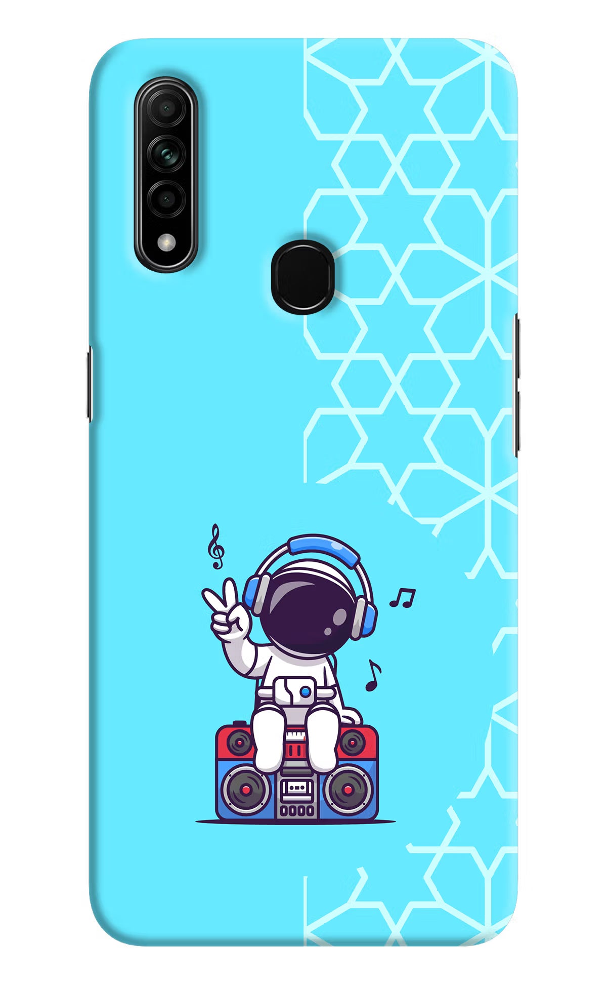 Cute Astronaut Chilling Oppo A31 Hard Case Back Cover by Casekaro